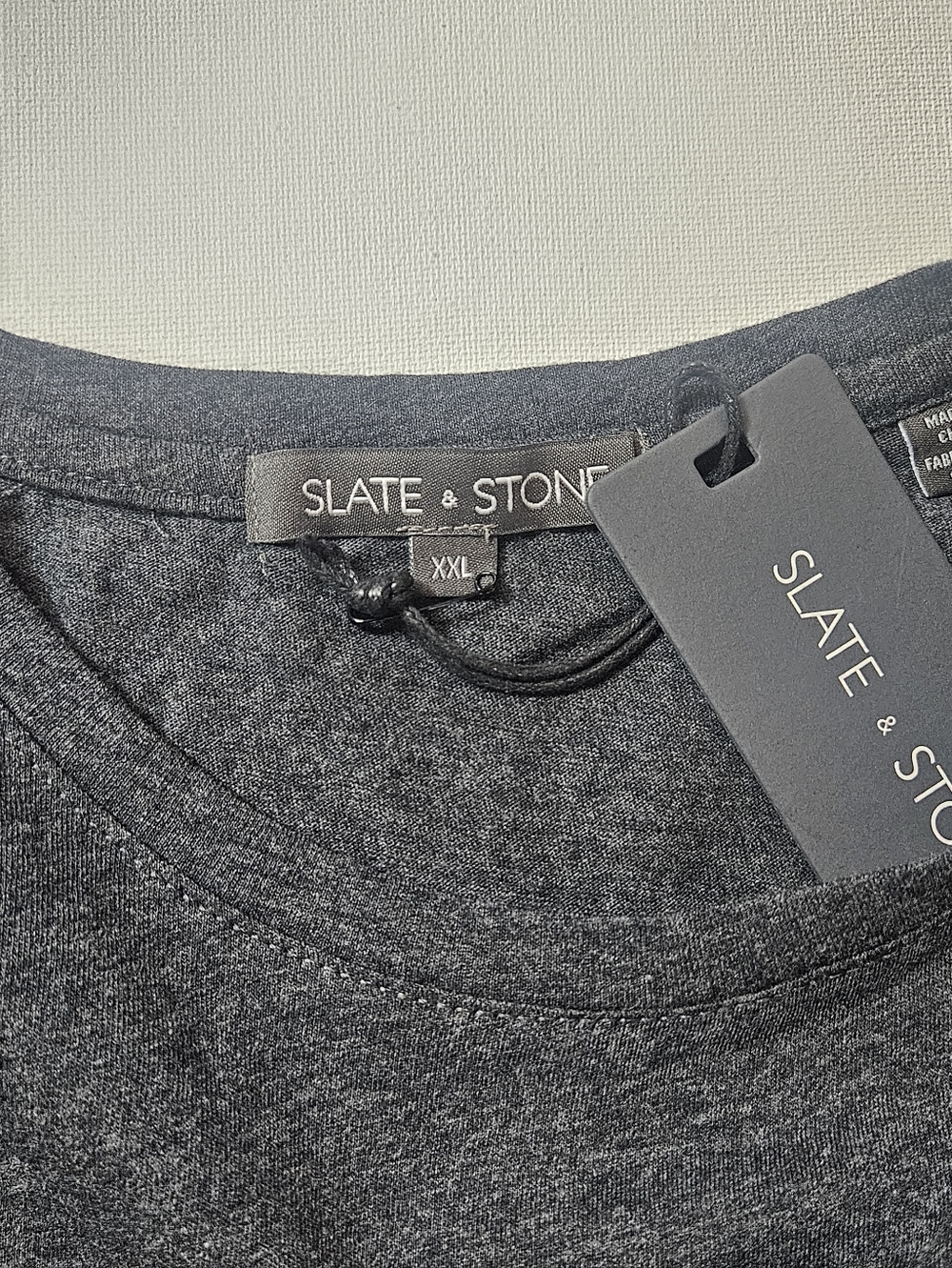 NWT Slate & Stone Logan T-shirt Mens XXL Navy Grey Colorblock Loungewear Tee - Picture 3 of 5